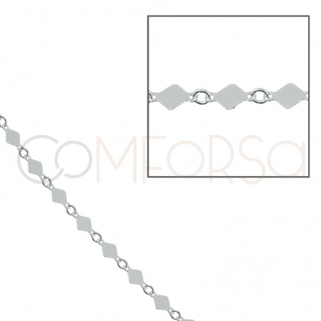 Sterling silver 925 rhombus chain 4mm (by the foot)