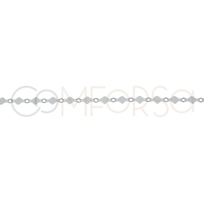 Sterling silver 925 rhombus chain 4mm (by the foot)