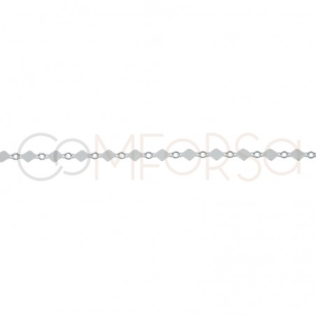 Sterling silver 925 rhombus chain 4mm (by the foot)