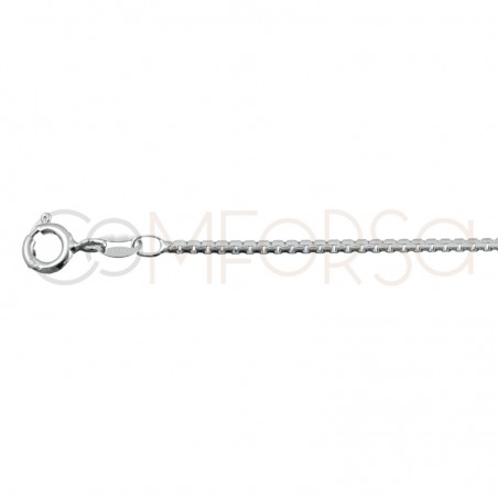 Sterling silver 925 half-round cobra tail chain 1.6 x 0.8mm out.