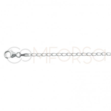 Sterling silver 925 elongated link curb chain 2x4mm (out.)