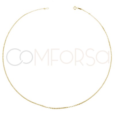 Gold-plated sterling silver 925 diamond rolo chain 1.5mm (out.)