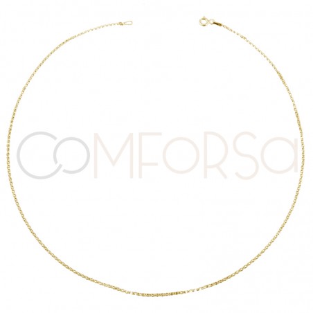 Gold-plated sterling silver 925 diamond rolo chain 1.5mm (out.)