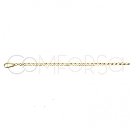 Gold-plated sterling silver 925 diamond rolo chain 1.5mm (out.)