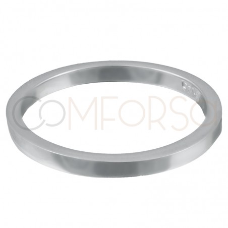 Engraving + Sterling silver 925 band flat ring 2mm