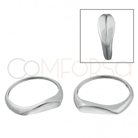 Anillo divisible corazón liso 12x6mm plata 925