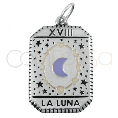 Dije tarot La Luna 14x20mm plata 925