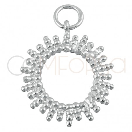 Sterling silver 925 sun beads pendant 15mm