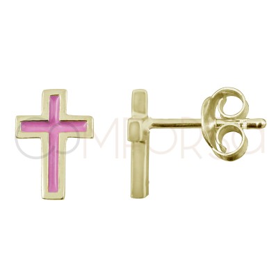 Matte Silver Cross Stud Earrings | Juulry.com