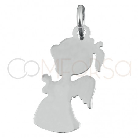 Sterling silver 925 girl-Angel praying pendant 9 x 17mm