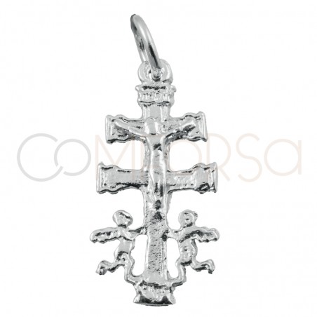 Cruz de Caravaca grande 11x22mm plata 925 chapada en oro