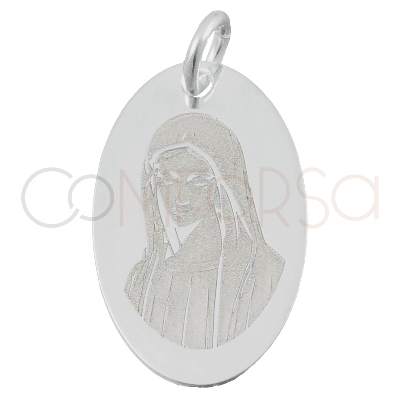 Colgante Virgen de Lourdes 11x18mm plata 925