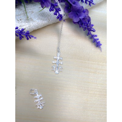 Sterling silver 925 small Caravaca Cross 8 x 16mm