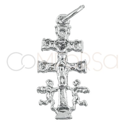 Cruz de Caravaca grande 11x22mm plata 925 chapada en oro