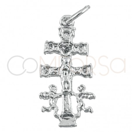 Cruz de Caravaca grande 11x22mm plata 925 chapada en oro