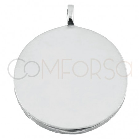 Sterling silver 925 plain pendant with horoscopes 20mm