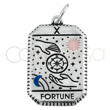 Gold-plated sterling silver 925 Tarot Fortune pendant 14x20mm