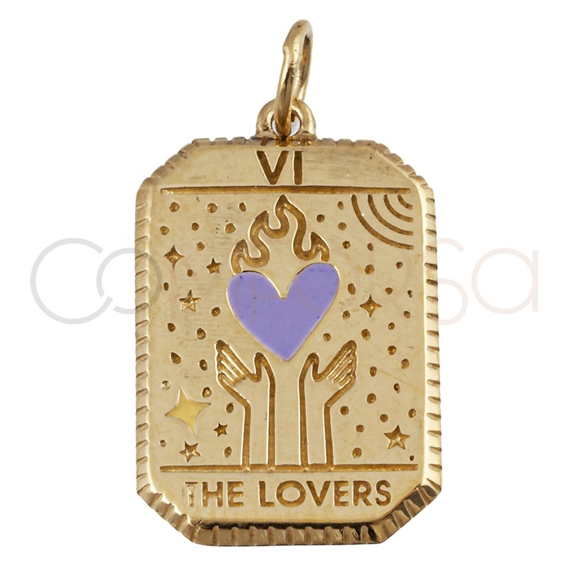 Buy Tarot online : Gold-plated sterling silver 925 Tarot The Lovers pendant  14x20mm - Com-forsa S.L.