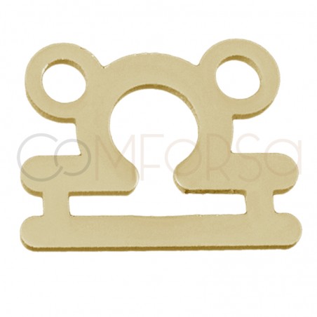 Conector silueta Libra 8mm plata 925 chapada en oro