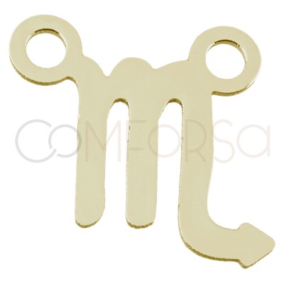 Conector silueta Escorpio 8mm plata 925 chapada en oro