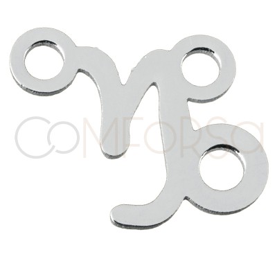 Conector silueta Capricornio 8mm plata 925 chapada en oro