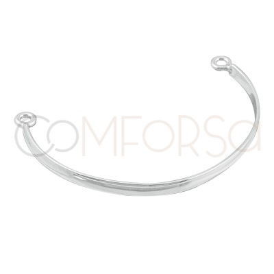 Wire Bracelet with hook opening in 12 gauge wire, Silver Plate, 5
