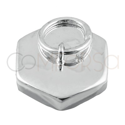 Casquilla hexagonal para pegar 12 x13.5 mm Plata 925