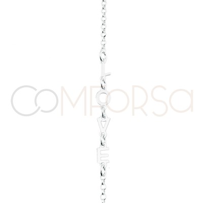 Pulsera Love 17 + 3cm de alargador plata 925 chapada en oro