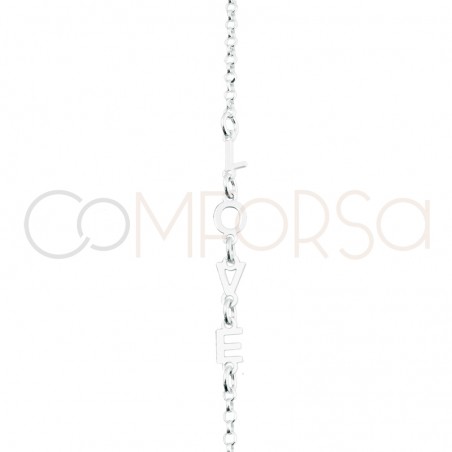 Pulsera Love 17 + 3cm de alargador plata 925 chapada en oro