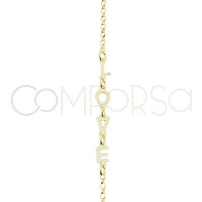 Pulsera Love 17 + 3cm de alargador plata 925 chapada en oro