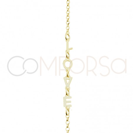 Pulsera Love 17 + 3cm de alargador plata 925 chapada en oro