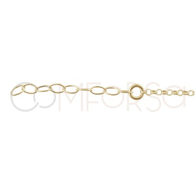 Pulsera Love 17 + 3cm de alargador plata 925 chapada en oro