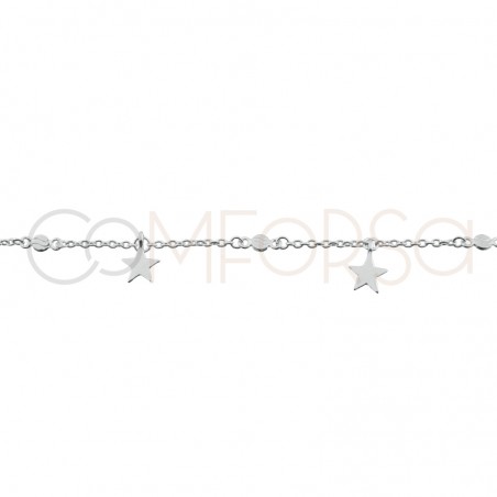 Sterling silver 925 choker with 5 customizable stars 40cm + 5cm (extender)