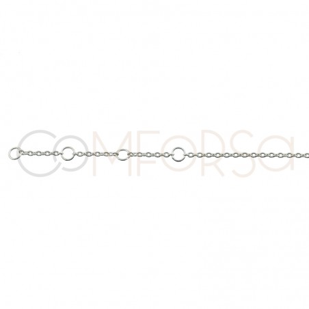 Sterling silver 925 choker with 5 customizable stars 40cm + 5cm (extender)