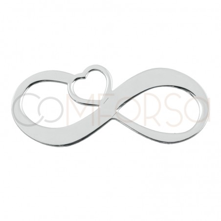 Entrepieza infinito corazón 27x11mm Plata 925