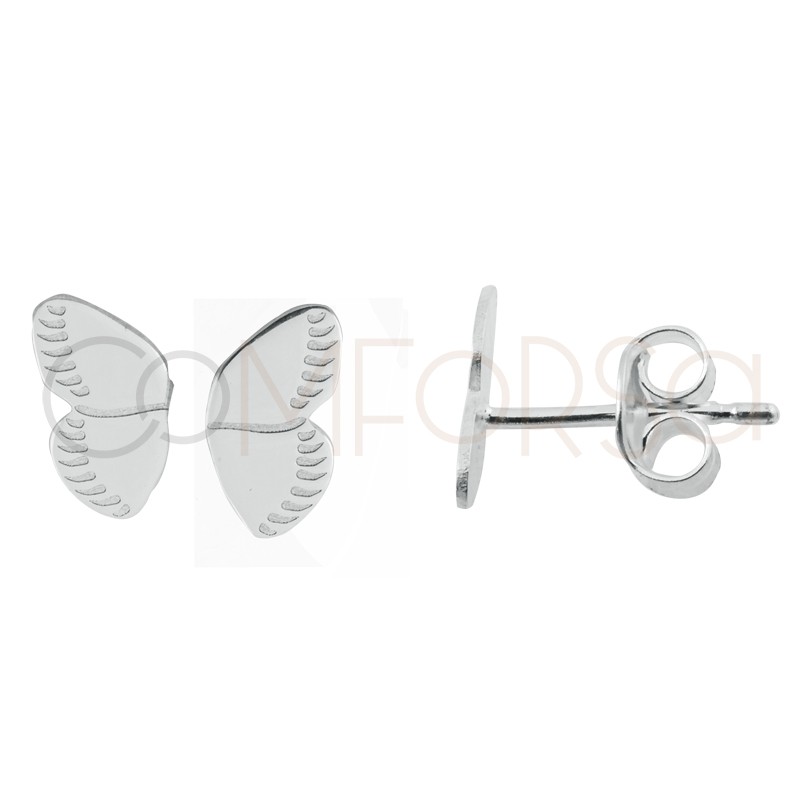 Pendiente alas de mariposa 6x10mm Plata 925