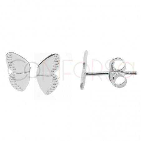 Pendiente alas de mariposa 6x10mm Plata 925