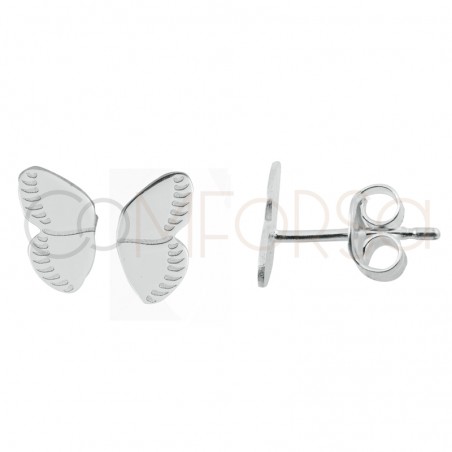 Sterling silver 925 butterfly wings earrings 18x36mm