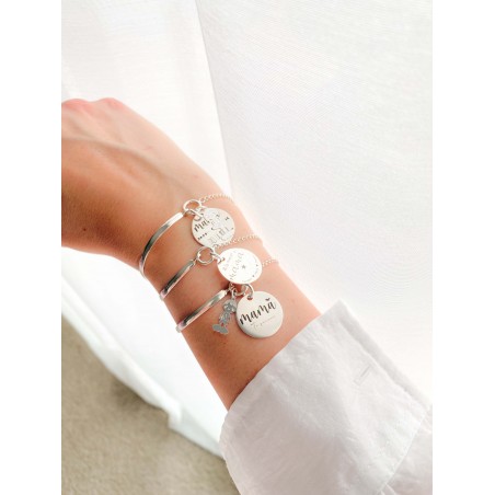 Sterling silver 925 D shape bracelet with chain