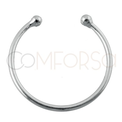 Conector semi circulo 20 x 1.2mm Plata 925 chapada en oro