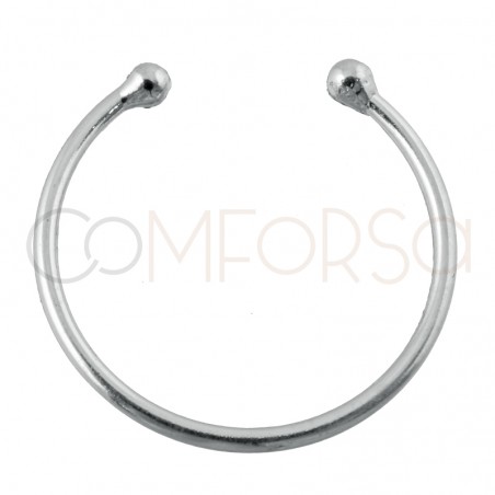 Entrepieza semi circulo 20 x 1.2mm Plata 925 chapada en oro