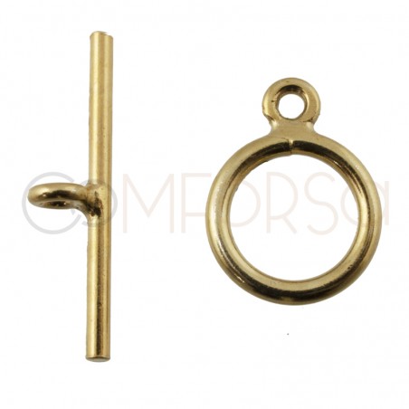 Gold-plated sterling silver 925 toggle clasp ring 10 mm bar 19 mm
