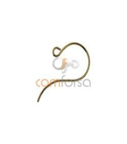 18kt Yellow gold long wire ear hook with ring