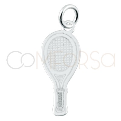 Colgante raqueta de tenis 7.5 x18mm Plata 925 chapada en oro