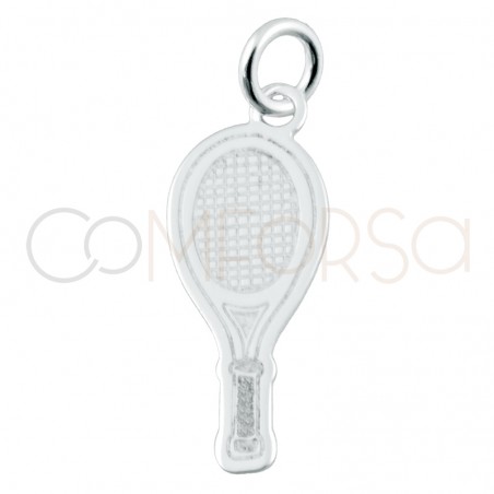 Colgante raqueta de tenis 7.5 x18mm Plata 925