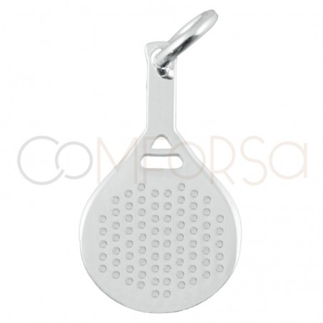 Gold-plated sterling silver 925 paddle racket pendant 9 x 16mm