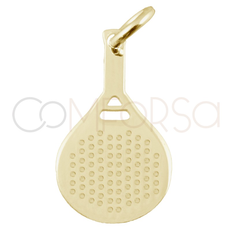 Colgante raqueta de pádel 9x16mm Plata 925 chapada en oro