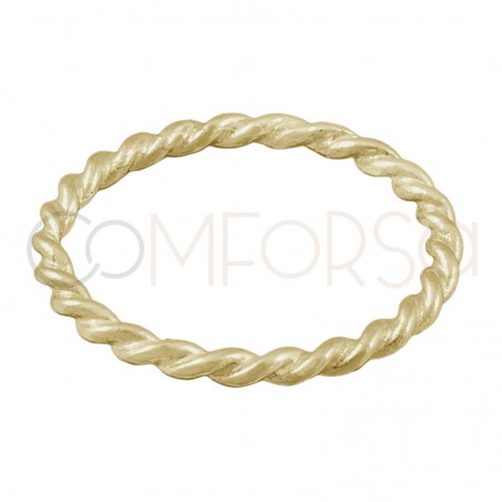 Gold-plated sterling silver 925 braided ring