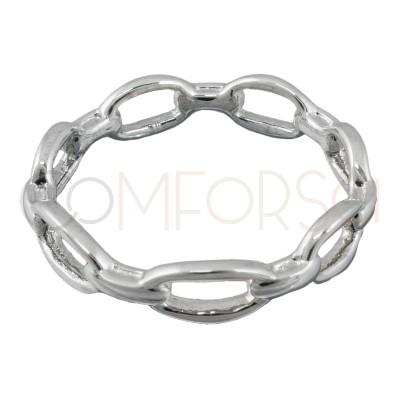 Gold-plated sterling silver 925 chain link ring