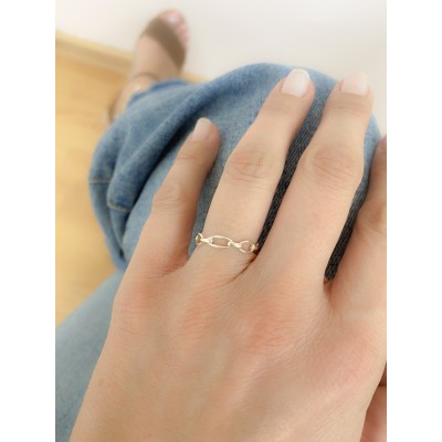 Gold-plated sterling silver 925 chain link ring